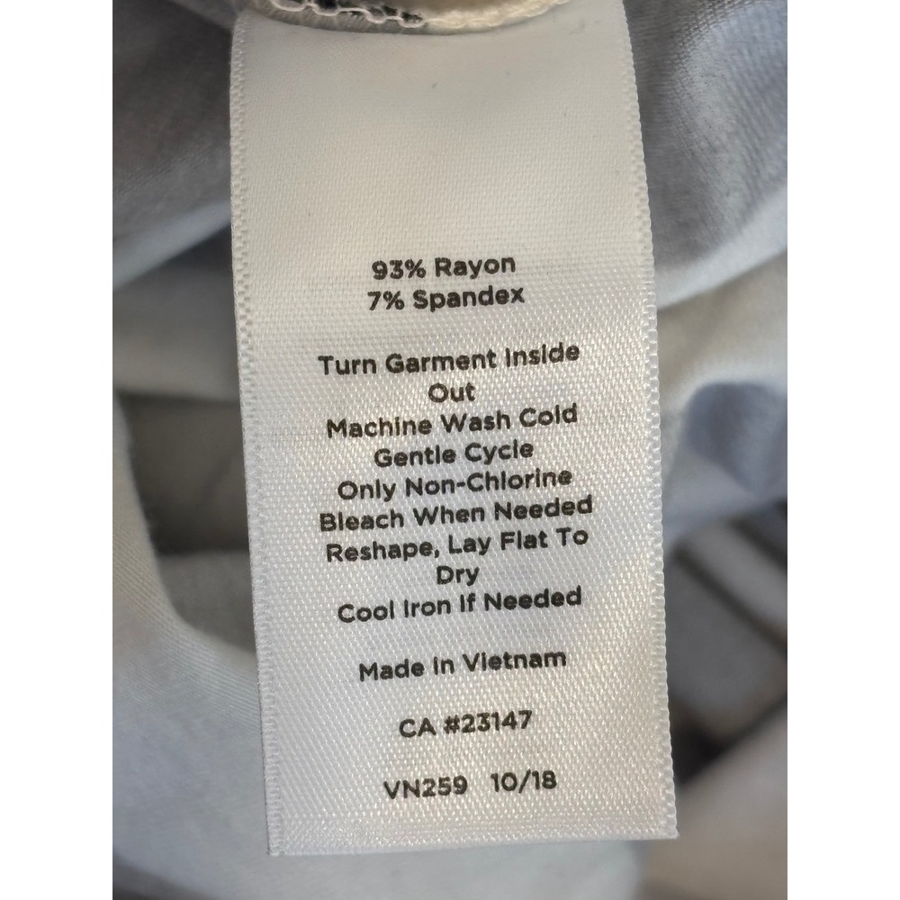 Talbots Petite Black White Striped Keyhole Knot Neck Top MP Short Sleeve Rayon - Picture 4 of 6